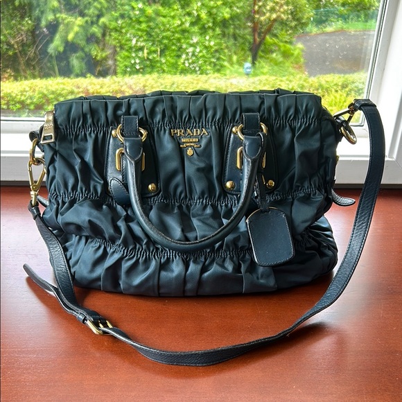 Prada Dark Teal Gaufre Bag - Picture 1 of 3